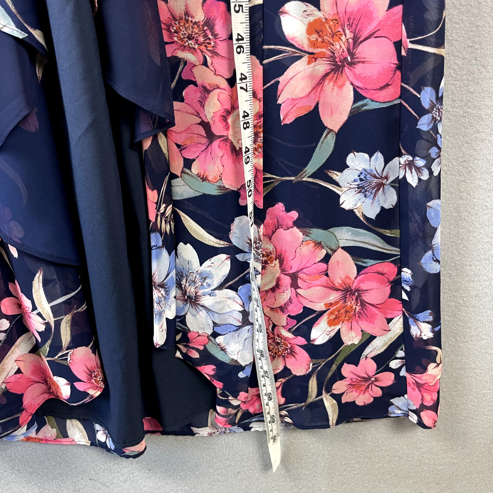 Eliza J Obi Dress Womens 4 Pink Blue Floral High Low Flowy Feminine Romantic - Picture 11 of 16